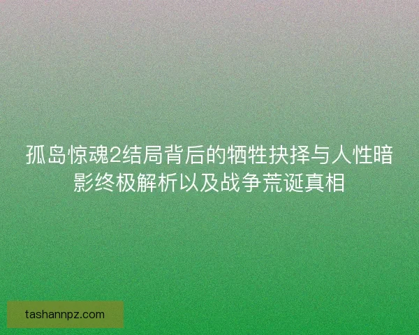 孤岛惊魂2结局背后的牺牲抉择与人性暗影终极解析以及战争荒诞真相